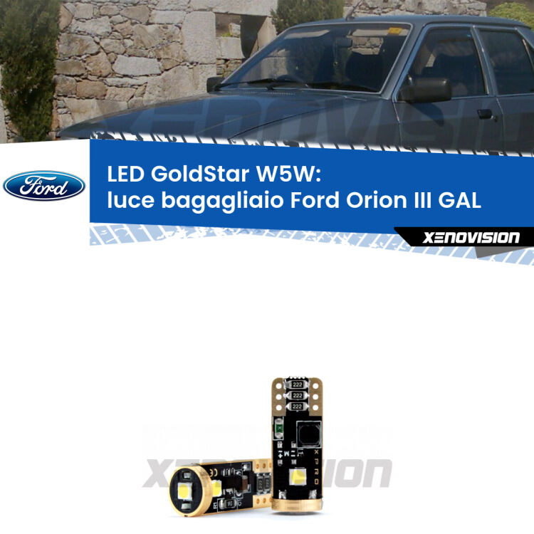 <strong>Luce Bagagliaio LED Ford Orion III</strong> GAL 1990 - 1993: ottima luminosità a 360 gradi. Si inseriscono ovunque. Canbus, Top Quality.