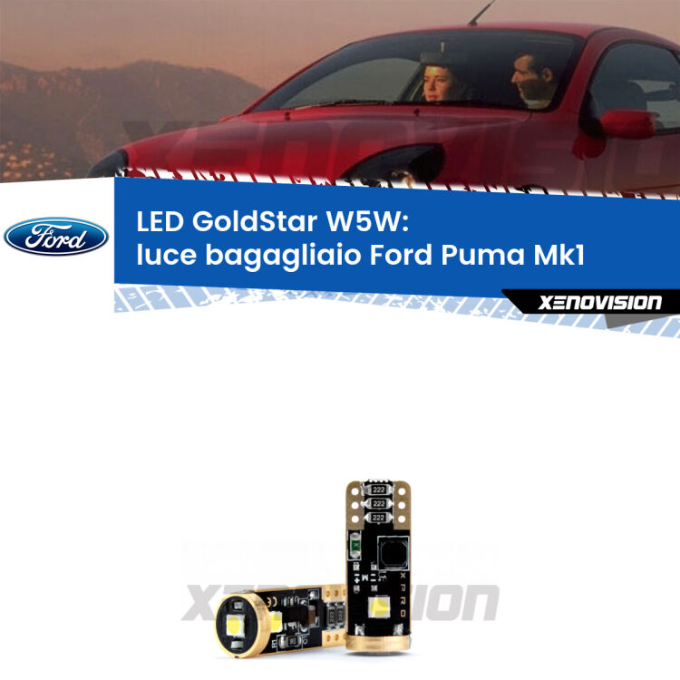 <strong>Luce Bagagliaio LED Ford Puma</strong> Mk1 1997 - 2002: ottima luminosità a 360 gradi. Si inseriscono ovunque. Canbus, Top Quality.