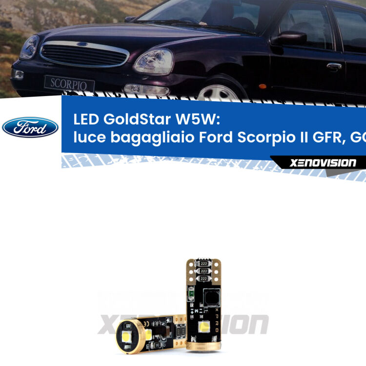 <strong>Luce Bagagliaio LED Ford Scorpio II</strong> GFR, GGR 1994 - 1998: ottima luminosità a 360 gradi. Si inseriscono ovunque. Canbus, Top Quality.