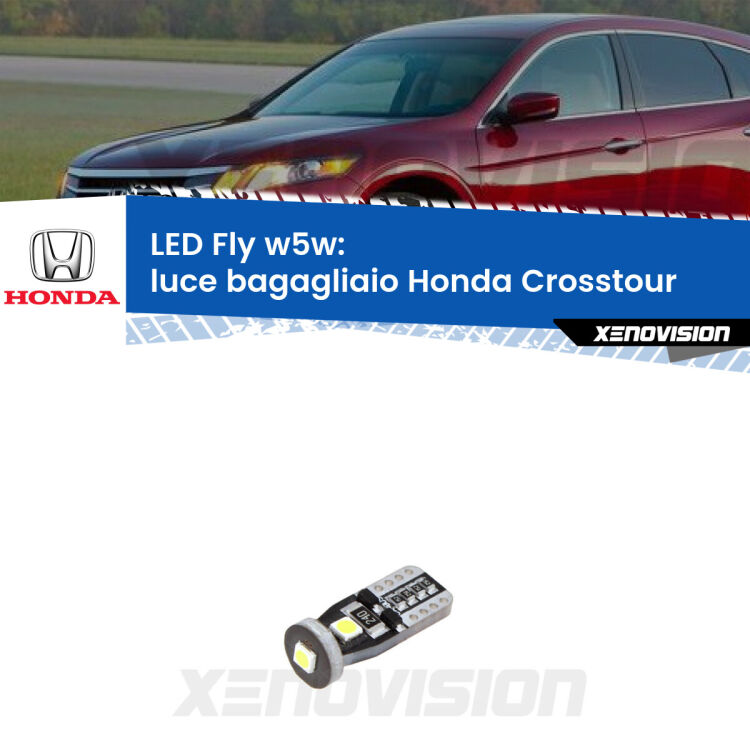 <strong>luce bagagliaio LED per Honda Crosstour</strong>  2010 - 2015. Coppia lampadine <strong>w5w</strong> Canbus compatte modello Fly Xenovision.