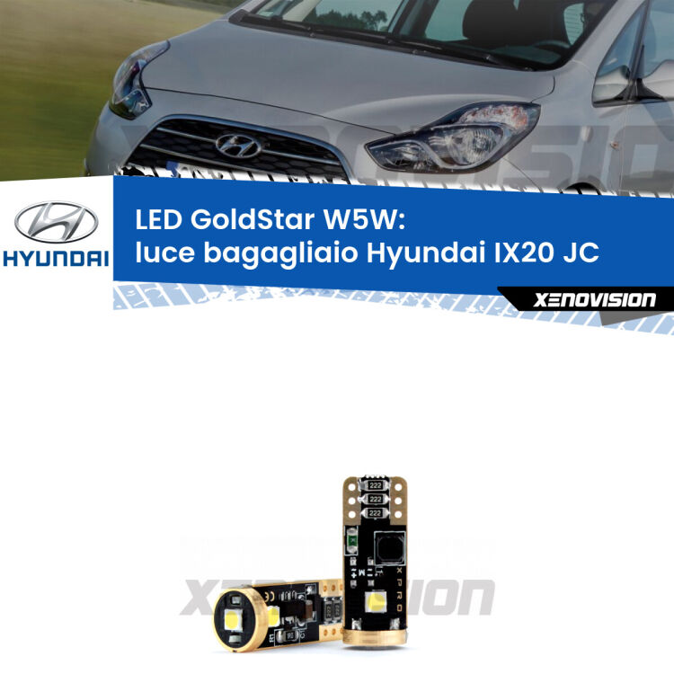 <strong>Luce Bagagliaio LED Hyundai IX20</strong> JC 2010 in poi: ottima luminosità a 360 gradi. Si inseriscono ovunque. Canbus, Top Quality.