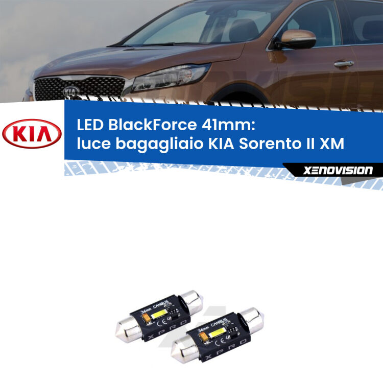 <strong>LED luce bagagliaio 41mm per KIA Sorento II</strong> XM 2009 - 2014. Coppia lampadine <strong>C5W</strong>modello BlackForce Xenovision.