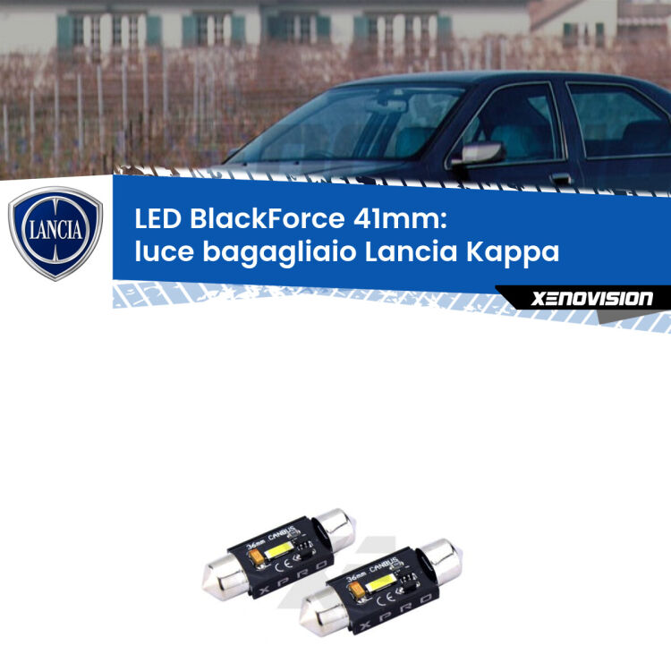 <strong>LED luce bagagliaio 41mm per Lancia Kappa</strong>  1994 - 2001. Coppia lampadine <strong>C5W</strong>modello BlackForce Xenovision.