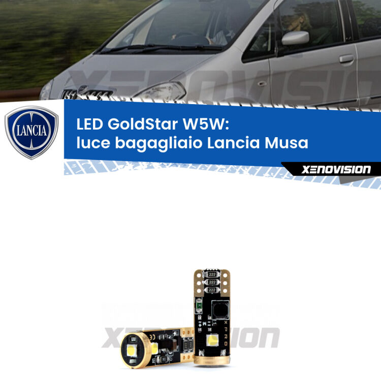 <strong>Luce Bagagliaio LED Lancia Musa</strong>  2004 - 2012: ottima luminosità a 360 gradi. Si inseriscono ovunque. Canbus, Top Quality.