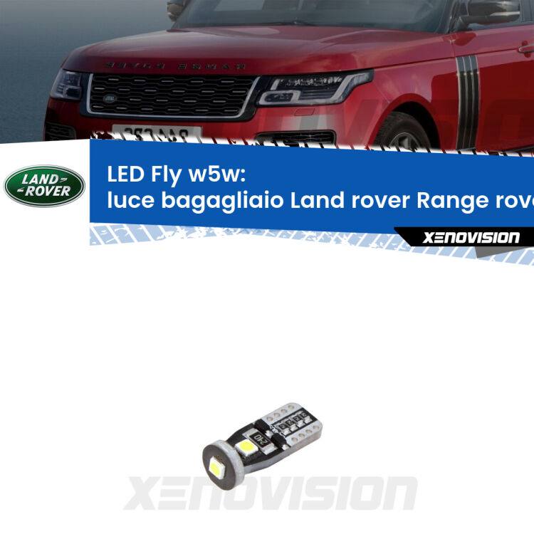<strong>luce bagagliaio LED per Land rover Range rover III</strong> L322 2002 - 2012. Coppia lampadine <strong>w5w</strong> Canbus compatte modello Fly Xenovision.