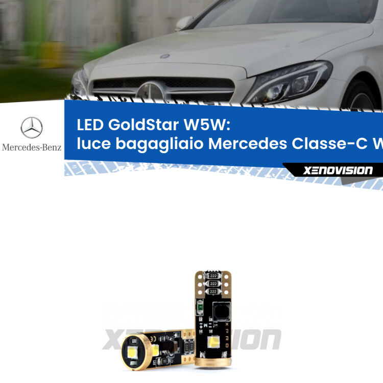 <strong>Luce Bagagliaio LED Mercedes Classe-C</strong> W205 2013 - 2018: ottima luminosità a 360 gradi. Si inseriscono ovunque. Canbus, Top Quality.