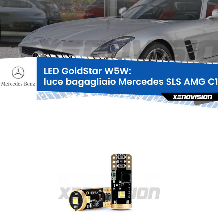 <strong>Luce Bagagliaio LED Mercedes SLS AMG</strong> C197 2010 in poi: ottima luminosità a 360 gradi. Si inseriscono ovunque. Canbus, Top Quality.