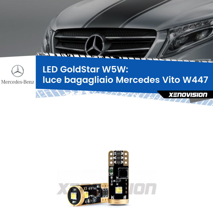 <strong>Luce Bagagliaio LED Mercedes Vito</strong> W447 2014 in poi: ottima luminosità a 360 gradi. Si inseriscono ovunque. Canbus, Top Quality.
