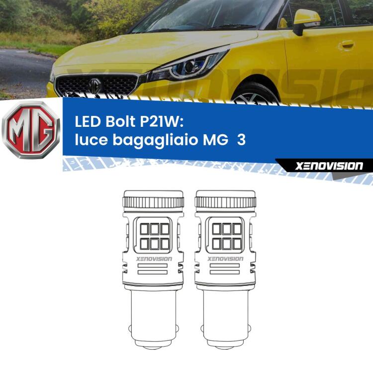 <strong>Luce Bagagliaio LED per MG  3</strong>  2011 in poi. Coppia lampade <strong>P21W</strong> modello Bolt canbus.