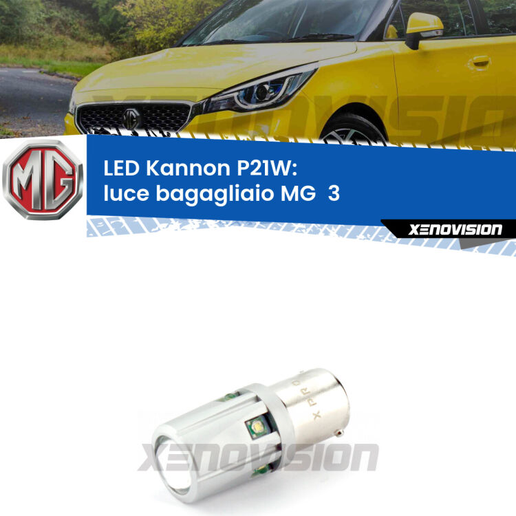 <strong>LED per Luce Bagagliaio MG  3  2011 in poi.</strong>Lampadina P21W con una poderosa illuminazione frontale rafforzata da 5 potenti chip laterali.