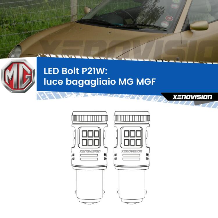 <strong>Luce Bagagliaio LED per MG MGF</strong>  1995 - 2002. Coppia lampade <strong>P21W</strong> modello Bolt canbus.