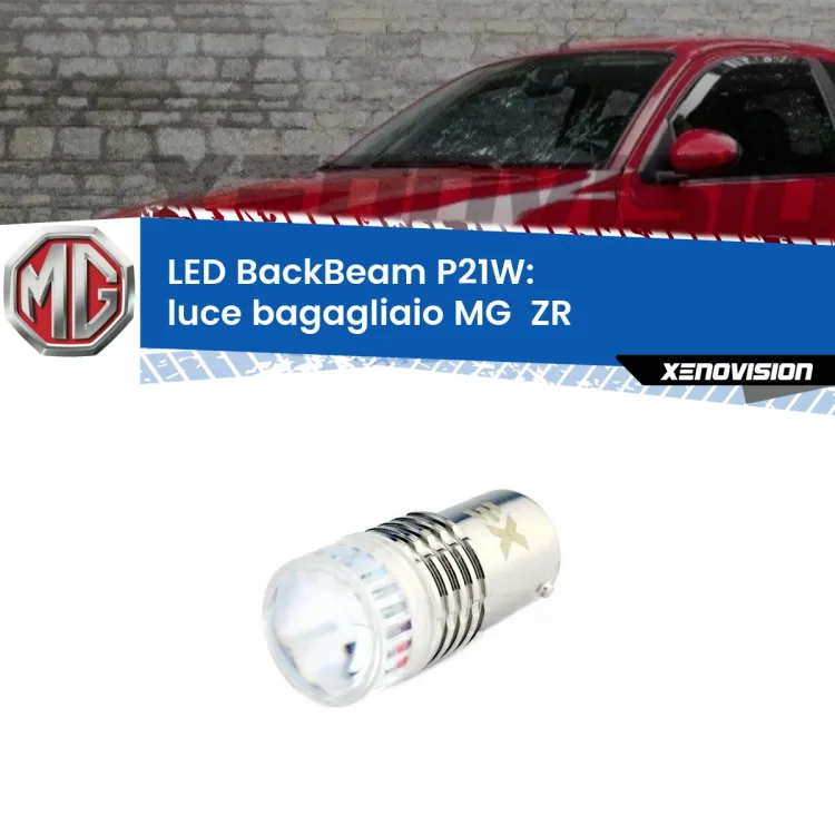 0 Luce Bagagliaio LED MG ZR 2001 - 2005: P21W BackBeam <strong>Luce Bagagliaio LED per MG ZR</strong> 2001 - 2005. Lampada <strong>P21W</strong> canbus. Illumina a giorno con questo straordinario cannone LED a luminosità estrema.