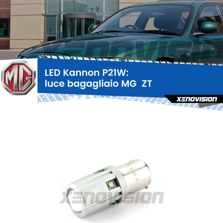 <strong>LED per Luce Bagagliaio MG  ZT  2001 - 2005.</strong>Lampadina P21W con una poderosa illuminazione frontale rafforzata da 5 potenti chip laterali.