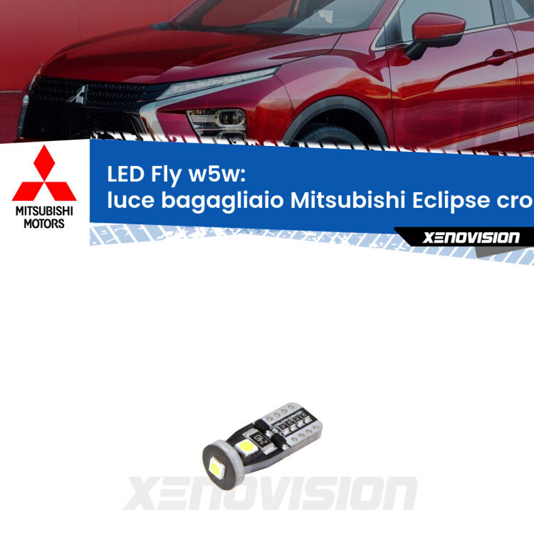 <strong>luce bagagliaio LED per Mitsubishi Eclipse cross</strong> GK 2017 in poi. Coppia lampadine <strong>w5w</strong> Canbus compatte modello Fly Xenovision.