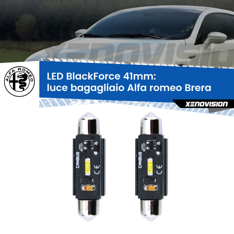 0 Luce Bagagliaio LED per Alfa romeo Brera  2006 - 2010: C5W BlackForce 41mm (Coppia) <strong>Luce Bagagliaio LED per Alfa romeo Brera</strong>  2006 - 2010. Coppia lampade <strong>C5W</strong> 41mm modello BlackForce canbus.
