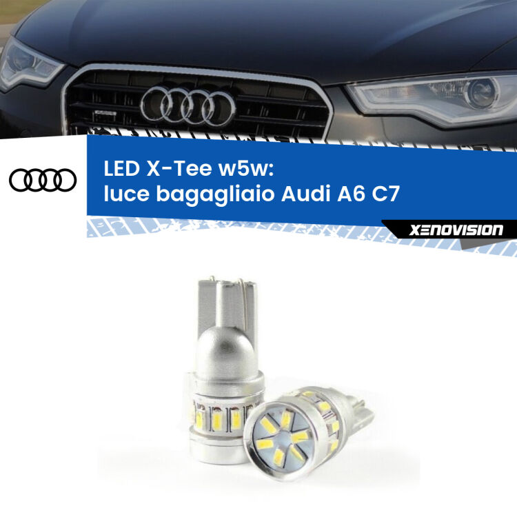 0 Luce Bagagliaio LED per Audi A6 C7 2010 - 2018: W5W X-Tee <strong>LED luce bagagliaio per Audi A6</strong> C7 2010 - 2018. Lampade <strong>W5W</strong> modello X-Tee Xenovision top di gamma.