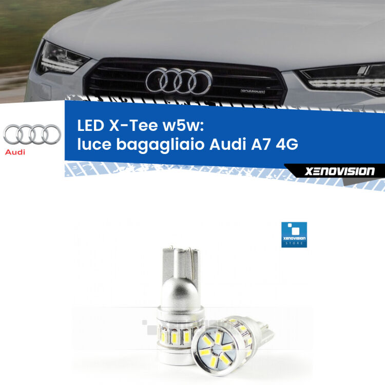 <strong>LED luce bagagliaio per Audi A7</strong> 4G 2010 - 2018. Lampade <strong>W5W</strong> modello X-Tee Xenovision top di gamma.