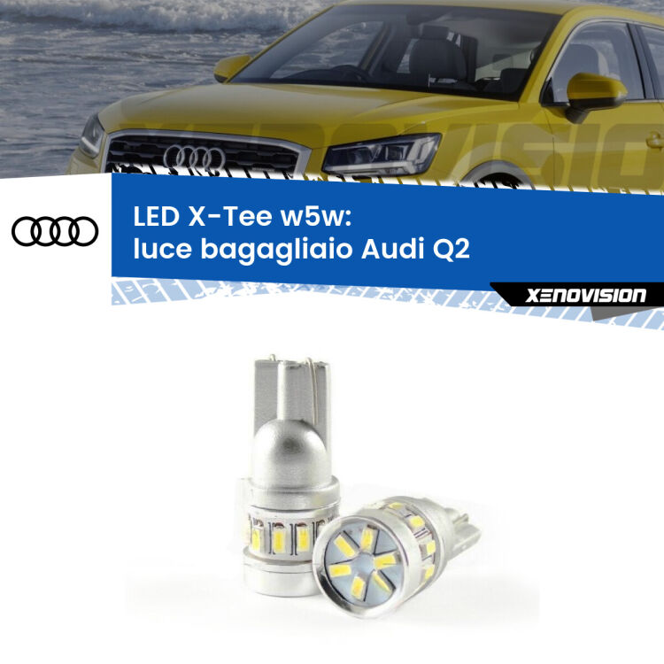 0 Luce Bagagliaio LED per Audi Q2 2016 - 2018: W5W X-Tee <strong>LED luce bagagliaio per Audi Q2</strong> 2016 - 2018. Lampade <strong>W5W</strong> modello X-Tee Xenovision top di gamma.