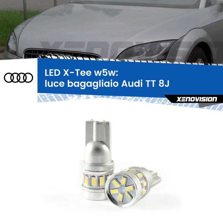 0 Luce Bagagliaio LED per Audi TT 8J 2006 - 2014: W5W X-Tee <strong>LED luce bagagliaio per Audi TT</strong> 8J 2006 - 2014. Lampade <strong>W5W</strong> modello X-Tee Xenovision top di gamma.