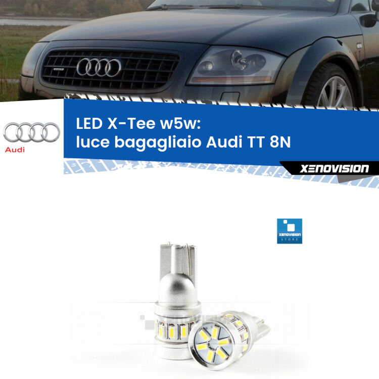 <strong>LED luce bagagliaio per Audi TT</strong> 8N 1998 - 2006. Lampade <strong>W5W</strong> modello X-Tee Xenovision top di gamma.