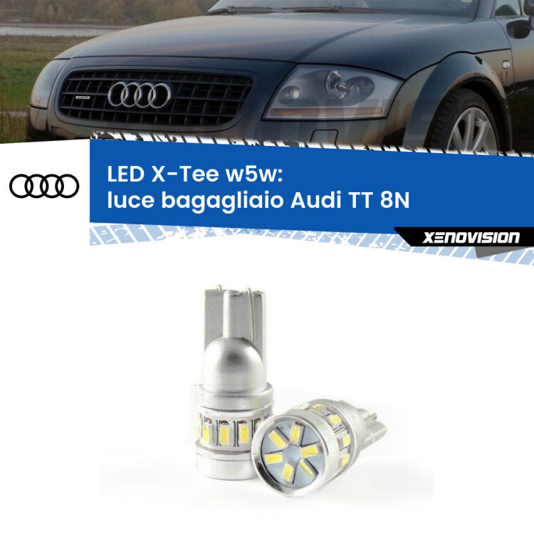 0 Luce Bagagliaio LED per Audi TT 8N 1998 - 2006: W5W X-Tee <strong>LED luce bagagliaio per Audi TT</strong> 8N 1998 - 2006. Lampade <strong>W5W</strong> modello X-Tee Xenovision top di gamma.