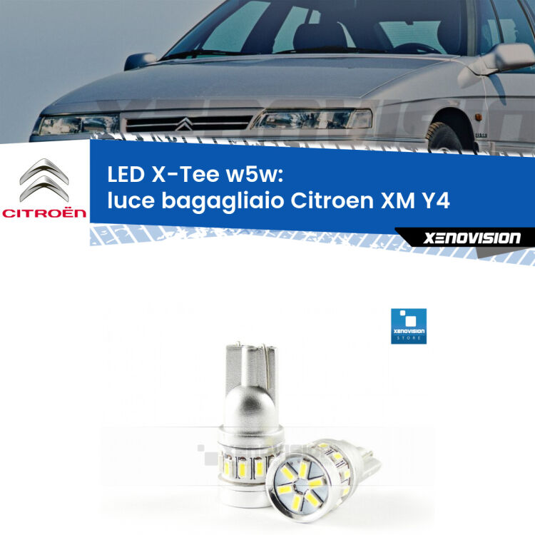 <strong>LED luce bagagliaio per Citroen XM</strong> Y4 1994 - 2000. Lampade <strong>W5W</strong> modello X-Tee Xenovision top di gamma.