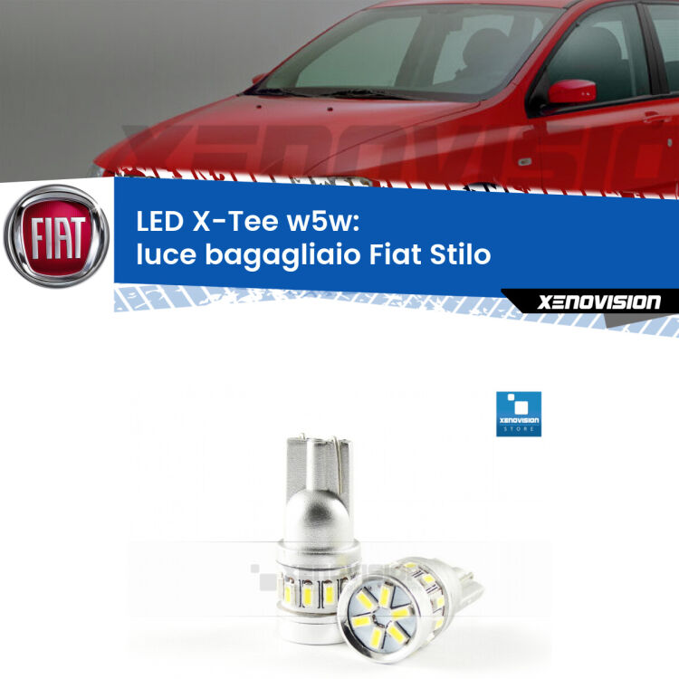 <strong>LED luce bagagliaio per Fiat Stilo</strong>  2001 - 2006. Lampade <strong>W5W</strong> modello X-Tee Xenovision top di gamma.