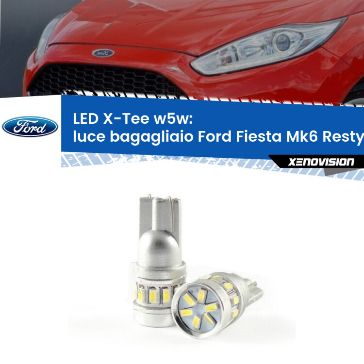 0 Luce Bagagliaio LED per Ford Fiesta Mk6.5 2009 in poi: W5W X-Tee <strong>LED luce bagagliaio per Ford Fiesta</strong> Mk6.5 2009 in poi. Lampade <strong>W5W</strong> modello X-Tee Xenovision top di gamma.