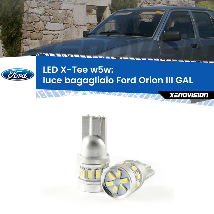 0 Luce Bagagliaio LED per Ford Orion III GAL 1990 - 1993: W5W X-Tee <strong>LED luce bagagliaio per Ford Orion III</strong> GAL 1990 - 1993. Lampade <strong>W5W</strong> modello X-Tee Xenovision top di gamma.