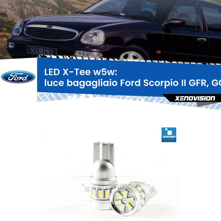 <strong>LED luce bagagliaio per Ford Scorpio II</strong> GFR, GGR 1994 - 1998. Lampade <strong>W5W</strong> modello X-Tee Xenovision top di gamma.