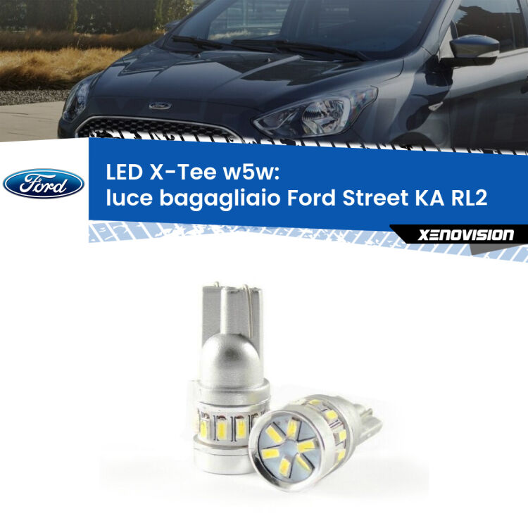 0 Luce Bagagliaio LED per Ford Street KA RL2 2003 - 2005: W5W X-Tee <strong>LED luce bagagliaio per Ford Street KA</strong> RL2 2003 - 2005. Lampade <strong>W5W</strong> modello X-Tee Xenovision top di gamma.