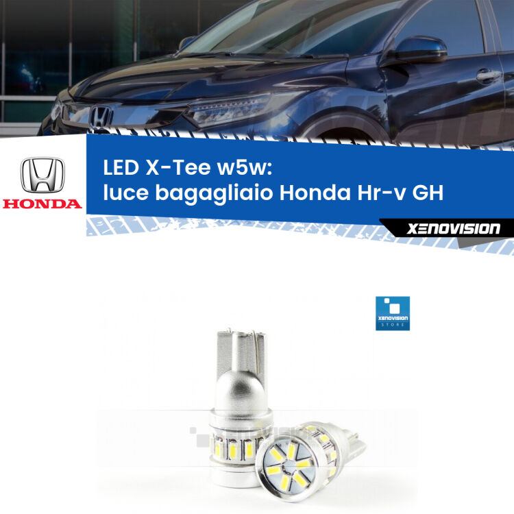 <strong>LED luce bagagliaio per Honda Hr-v</strong> GH 1998 - 2012. Lampade <strong>W5W</strong> modello X-Tee Xenovision top di gamma.