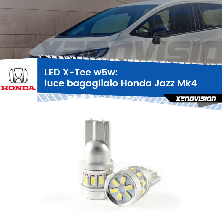 0 Luce Bagagliaio LED per Honda Jazz Mk4 2013 - 2019: W5W X-Tee <strong>LED luce bagagliaio per Honda Jazz</strong> Mk4 2013 - 2019. Lampade <strong>W5W</strong> modello X-Tee Xenovision top di gamma.