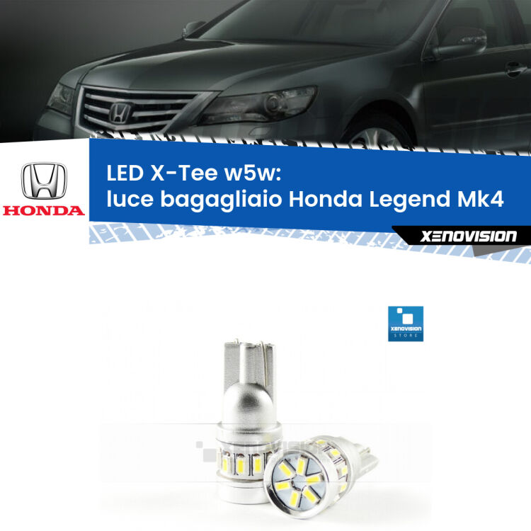 <strong>LED luce bagagliaio per Honda Legend</strong> Mk4 2006 - 2013. Lampade <strong>W5W</strong> modello X-Tee Xenovision top di gamma.