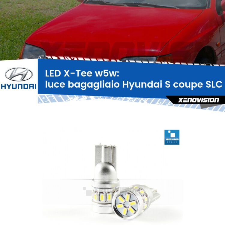 <strong>LED luce bagagliaio per Hyundai S coupe</strong> SLC 1990 - 1996. Lampade <strong>W5W</strong> modello X-Tee Xenovision top di gamma.