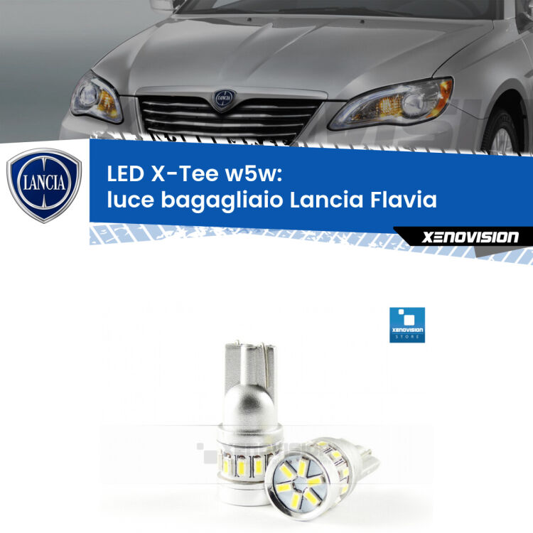 <strong>LED luce bagagliaio per Lancia Flavia</strong>  2012 - 2014. Lampade <strong>W5W</strong> modello X-Tee Xenovision top di gamma.