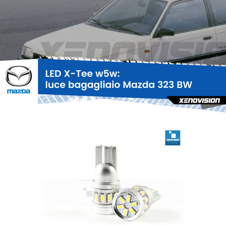 <strong>LED luce bagagliaio per Mazda 323</strong> BW 1986 - 1994. Lampade <strong>W5W</strong> modello X-Tee Xenovision top di gamma.