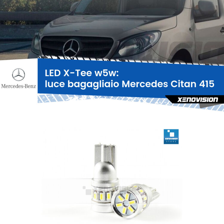 <strong>LED luce bagagliaio per Mercedes Citan</strong> 415 2012 in poi. Lampade <strong>W5W</strong> modello X-Tee Xenovision top di gamma.