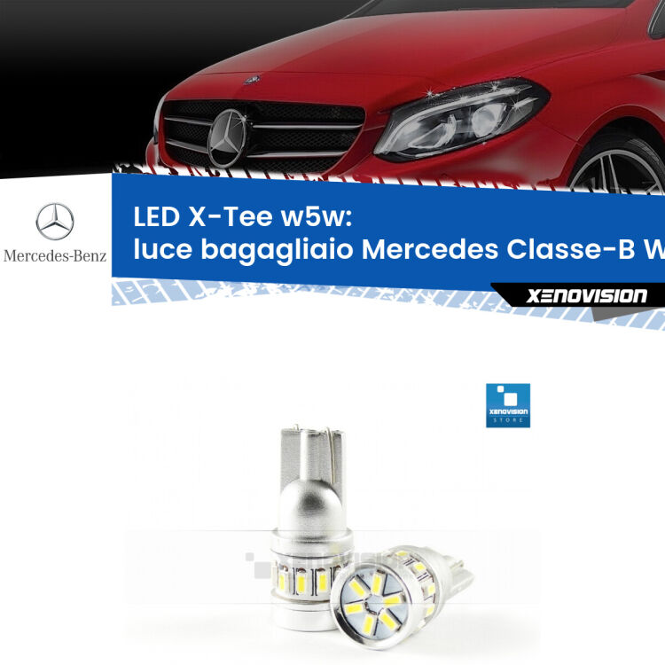 <strong>LED luce bagagliaio per Mercedes Classe-B</strong> W246, W242 2011 - 2018. Lampade <strong>W5W</strong> modello X-Tee Xenovision top di gamma.