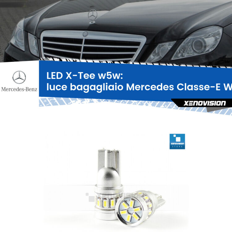 <strong>LED luce bagagliaio per Mercedes Classe-E</strong> W212 2009 - 2016. Lampade <strong>W5W</strong> modello X-Tee Xenovision top di gamma.