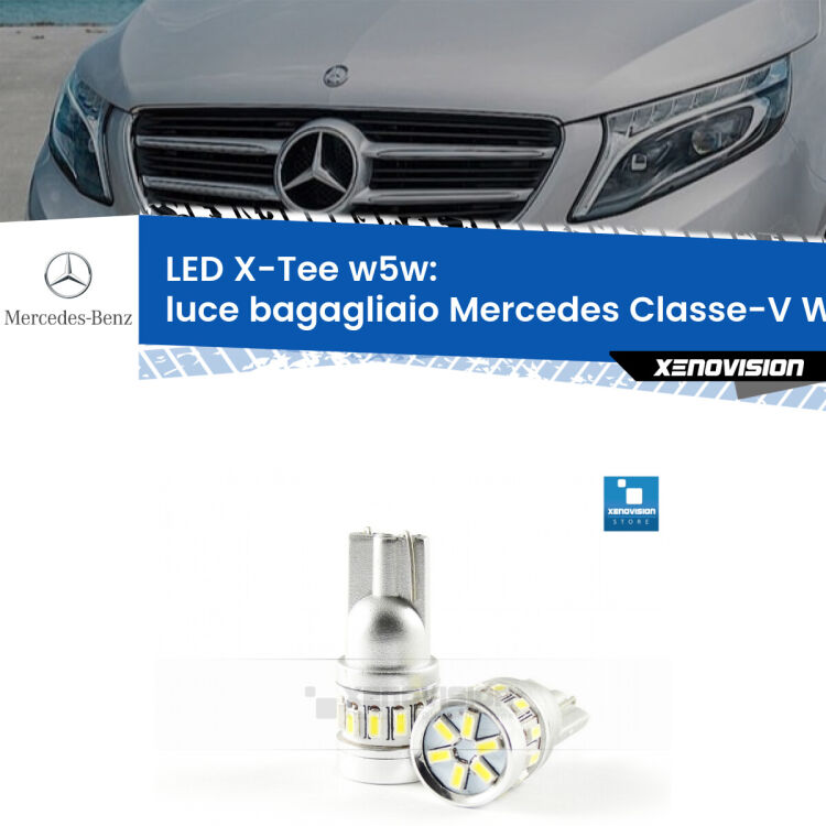 <strong>LED luce bagagliaio per Mercedes Classe-V</strong> W447 2014 in poi. Lampade <strong>W5W</strong> modello X-Tee Xenovision top di gamma.