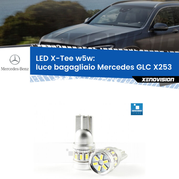 <strong>LED luce bagagliaio per Mercedes GLC</strong> X253 2015 - 2019. Lampade <strong>W5W</strong> modello X-Tee Xenovision top di gamma.