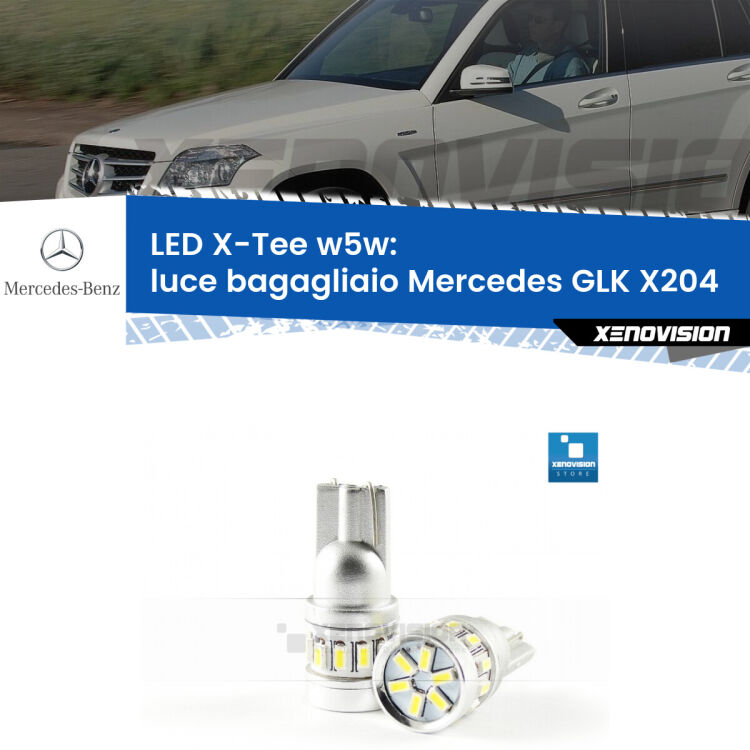 <strong>LED luce bagagliaio per Mercedes GLK</strong> X204 2008 - 2015. Lampade <strong>W5W</strong> modello X-Tee Xenovision top di gamma.