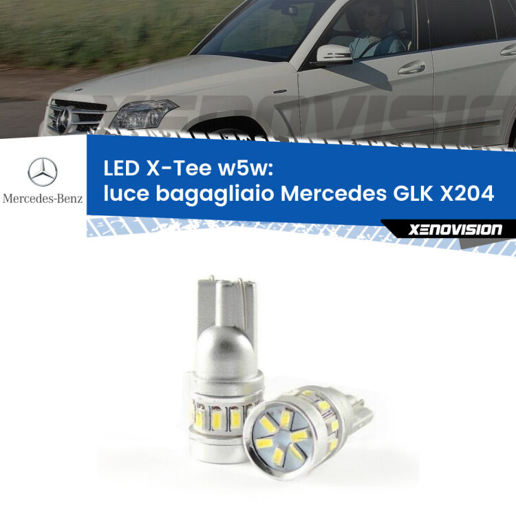 0 Luce Bagagliaio LED per Mercedes GLK X204 2008 - 2015: W5W X-Tee <strong>LED luce bagagliaio per Mercedes GLK</strong> X204 2008 - 2015. Lampade <strong>W5W</strong> modello X-Tee Xenovision top di gamma.