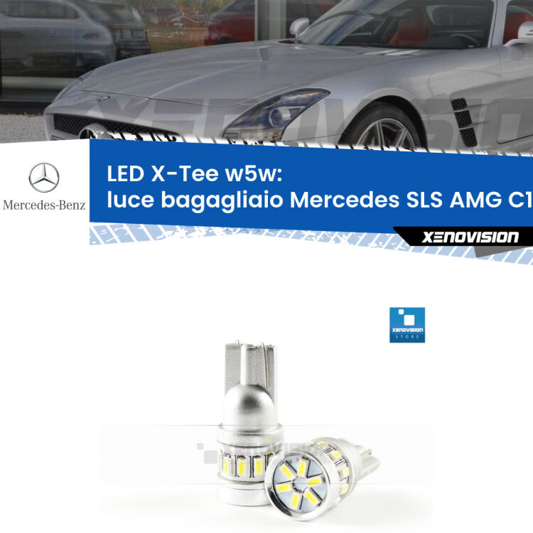 <strong>LED luce bagagliaio per Mercedes SLS AMG</strong> C197 2010 in poi. Lampade <strong>W5W</strong> modello X-Tee Xenovision top di gamma.