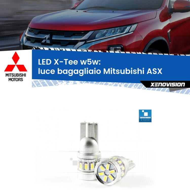 <strong>LED luce bagagliaio per Mitsubishi ASX</strong>  2010 - 2015. Lampade <strong>W5W</strong> modello X-Tee Xenovision top di gamma.