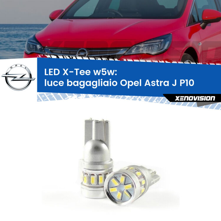 0 Luce Bagagliaio LED per Opel Astra J P10 2009 - 2015: W5W X-Tee <strong>LED luce bagagliaio per Opel Astra J</strong> P10 2009 - 2015. Lampade <strong>W5W</strong> modello X-Tee Xenovision top di gamma.