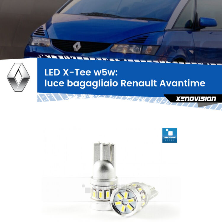 <strong>LED luce bagagliaio per Renault Avantime</strong>  2001 - 2003. Lampade <strong>W5W</strong> modello X-Tee Xenovision top di gamma.