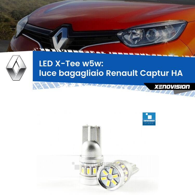 <strong>LED luce bagagliaio per Renault Captur</strong> HA 2016 - 2018. Lampade <strong>W5W</strong> modello X-Tee Xenovision top di gamma.