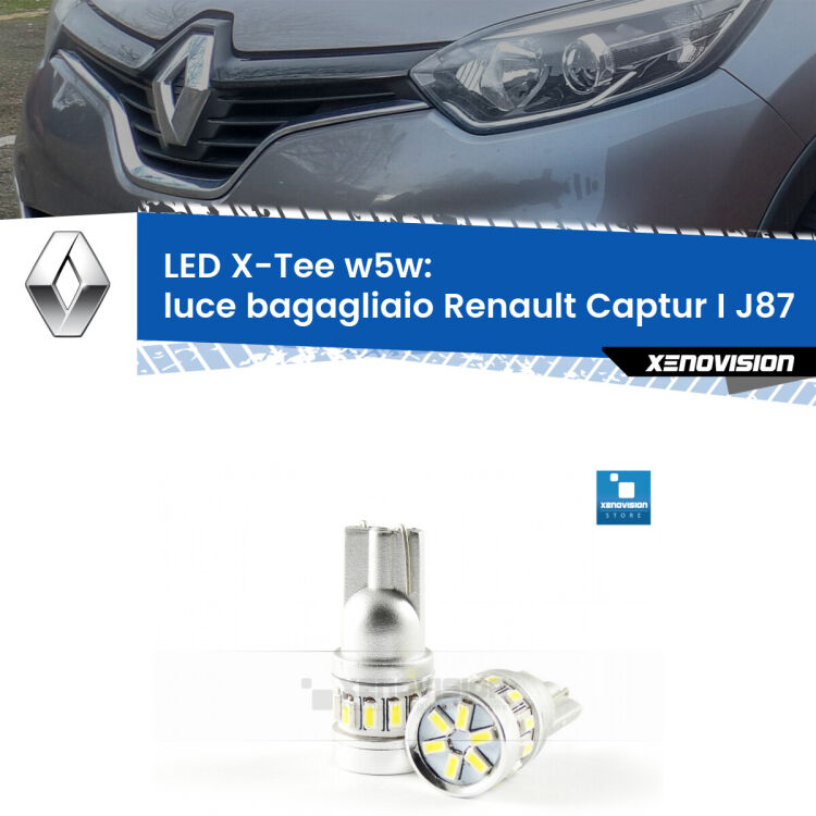 <strong>LED luce bagagliaio per Renault Captur I</strong> J87 2013 - 2015. Lampade <strong>W5W</strong> modello X-Tee Xenovision top di gamma.